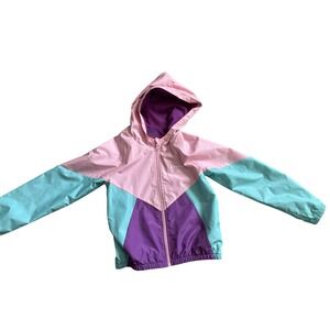 Champion Athleticwear Girls Pink Aqua Purple Jacket Windbreaker Medium